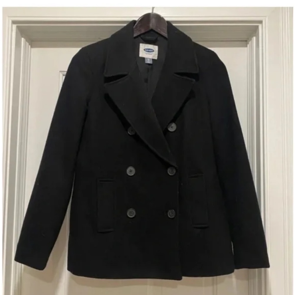 Black Wool Pea Coat - Picture 1 of 5